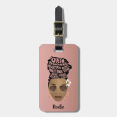 Ermutigung schwarzer Frauen, natürliche Haarnerven Gepäckanhänger (Vorderseite vertikal)