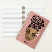 Ermutigung schwarzer Frauen, natürliche Haarnerven Notizblock (Innen)