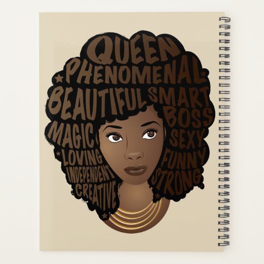 Ermutigung schwarzer Frauen, natürliches Haar, Bei Planer (Rückseite)