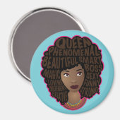 Ermutigung schwarzer Frauen, natürliches Haar, bla Magnet (Vorderseite/Rückseite)