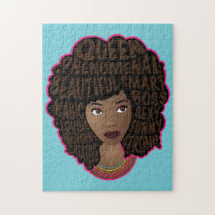 Ermutigung schwarzer Frauen, natürliches Haar, bla Puzzle