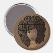 Ermutigung schwarzer Frauen, natürliches Haar, bra Magnet (Vorderseite/Rückseite)