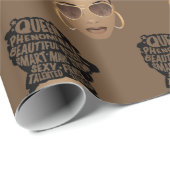 Ermutigung schwarzer Frauen, natürliches Haar, Bun Geschenkpapier (Rolleneckpunkt)