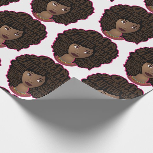 Ermutigung schwarzer Frauen, natürliches Haar Geschenkpapier (Ecke)