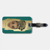 Ermutigung schwarzer Frauen, natürliches Haar, gol Gepäckanhänger (Rückseite horizontal)