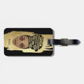 Ermutigung schwarzer Frauen, natürliches Haar, gol Gepäckanhänger (Rückseite horizontal)