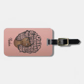 Ermutigung schwarzer Frauen, natürliches Haar, ros Gepäckanhänger (Vorderseite horizontal)