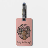 Ermutigung schwarzer Frauen, natürliches Haar, ros Gepäckanhänger (Rückseite vertikal)