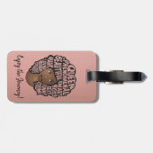 Ermutigung schwarzer Frauen, natürliches Haar, ros Gepäckanhänger (Rückseite horizontal)