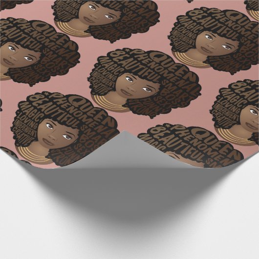 Ermutigung schwarzer Frauen, natürliches Haar, ros Geschenkpapier (Ecke)