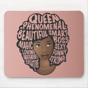Ermutigung schwarzer Frauen, natürliches Haar, ros Mousepad