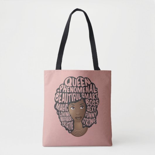 Ermutigung schwarzer Frauen, natürliches Haar, ros Tasche (Vorderseite)