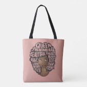 Ermutigung schwarzer Frauen, natürliches Haar, ros Tasche (Rückseite)
