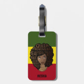 Ermutigung schwarzer Frauen, rote, gelbe grüne Str Gepäckanhänger (Rückseite vertikal)