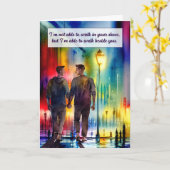 Ermutigung schwuler Männer laufen neben dir Regenb Karte (Gelbe Blume)