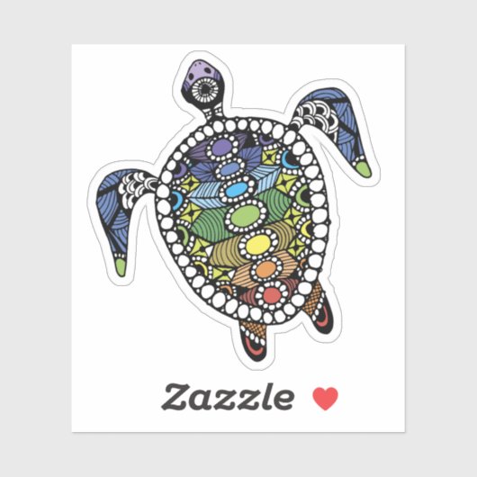 Ermutigung Turtle Chakras Aufkleber (Blatt)
