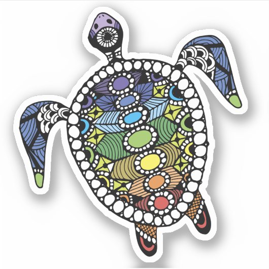 Ermutigung Turtle Chakras Aufkleber (Vorderseite)