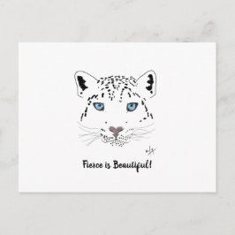 Ermutigung von Snow Leopard "Fierce is Beautiful" Postkarte