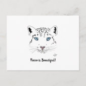 Ermutigung von Snow Leopard "Fierce is Beautiful" Postkarte (Vorderseite)