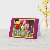 Ermutigung von Tulips für den Krebspatienten Karte (Gelbe Blume)