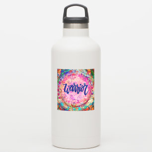 Ermutigung von Warrior-Rosa-Flora Aufkleber