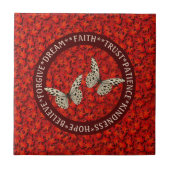 Ermutigung von Wörtern Herbstlaub Inspiration      Fliese (Vorderseite)