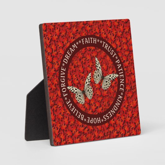 Ermutigung von Wörtern Herbstlaub Inspiration Fotoplatte (Vorderseite)