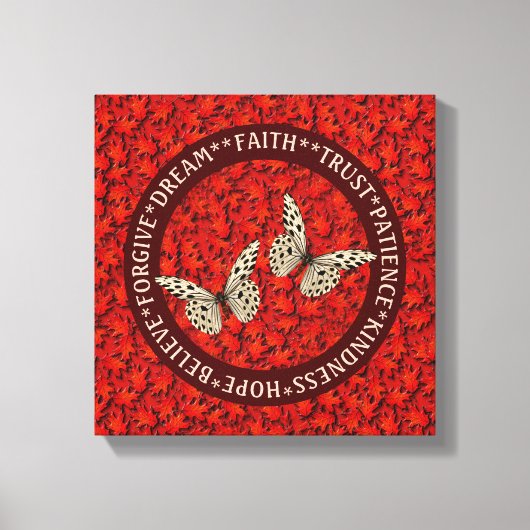 Ermutigung von Wörtern Herbstlaub Inspiration Leinwanddruck (Vorderseite)