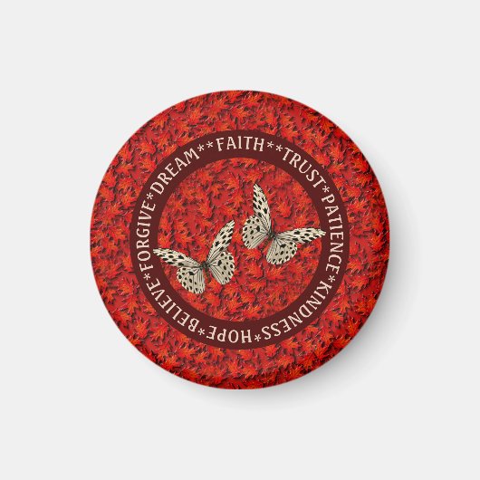 Ermutigung von Wörtern Herbstlaub Inspiration Magnet (Vorne)