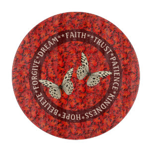 Ermutigung von Wörtern Herbstlaub Inspiration Schneidebrett