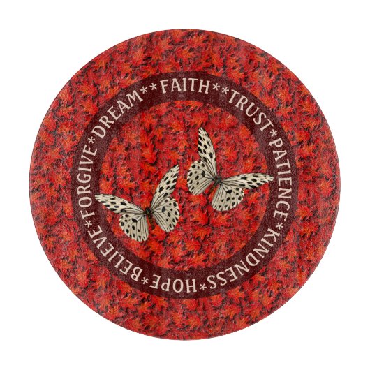 Ermutigung von Wörtern Herbstlaub Inspiration Schneidebrett (Vorderseite)