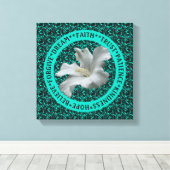 Ermutigung von Wörtern Hibiskus Inspiration Leinwanddruck (Insitu (Holzboden))