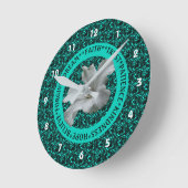 Ermutigung von Wörtern Hibiskus Inspiration Runde Wanduhr (Winkel)