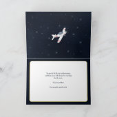 Ermutigung zu Fliegenhoch-Pilot in Flugzeug-Nachtl Karte (Innenseite)