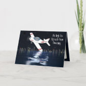 Ermutigung zu Fliegenhoch-Pilot in Flugzeug-Nachtl Karte (Vorderseite)