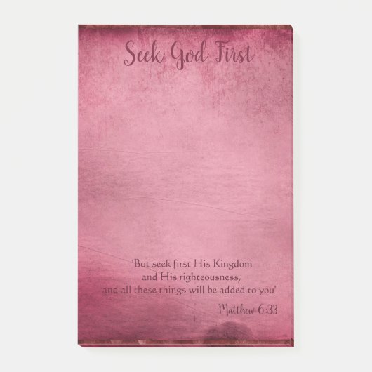 Ermutigung zu Seek God first Post-it Klebezettel (Vorderseite)