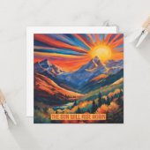 Ermutigung zum Sonnenaufgang über den Bergen Karte (Vorderseite/Rückseite Beispiel)