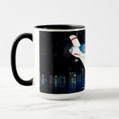 Ermutigung zur Abfahrt eines Traumflugzeugs mit ho Tasse (Links)