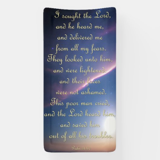 Ermutigungsbanner - Psalm 34:4-6 Banner (Vertikal)