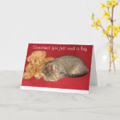 Ermutigungskarte mit Katze und Teddybär Karte (Gelbe Blume)