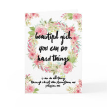 Ermutigungskarte Rosa Rosen mit Schrift