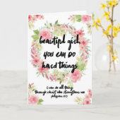 Ermutigungskarte Rosa Rosen mit Schrift Karte (Gelbe Blume)