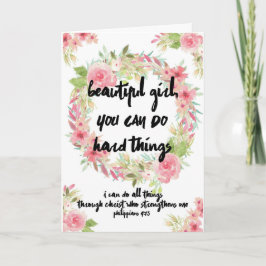 Ermutigungskarte Rosa Rosen mit Schrift Karte