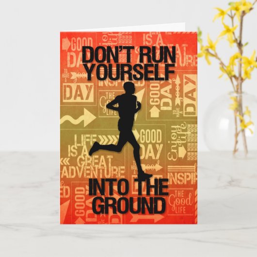 Ermutigungsläufer-Sporting Event oder Life-Event Karte (Gelbe Blume)