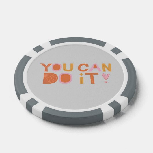 Ermutigungstext auf grau pokerchips (Einzeln)