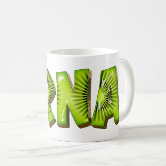 Erna Name Kiwi Style Tasse Teetasse Kaffeetasse (VorderseiteRechts)