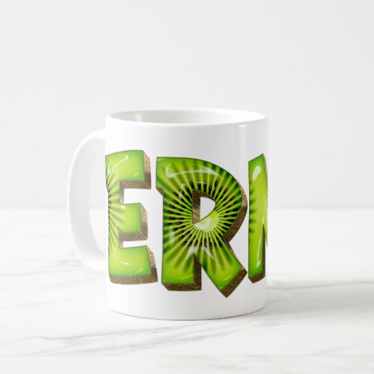 Erna Name Kiwi Style Tasse Teetasse Kaffeetasse (Vorderseite Links)