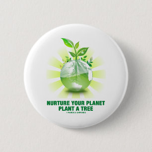 Ernähren Sie Ihre Planeten-Pflanze ein Baum Button