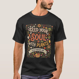 Ernähren Sie Ihre Seele mit Pflanzen – Vegetariert T-Shirt