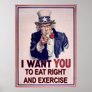 Ernähren Sie sich richtig und trainieren Sie Poster
